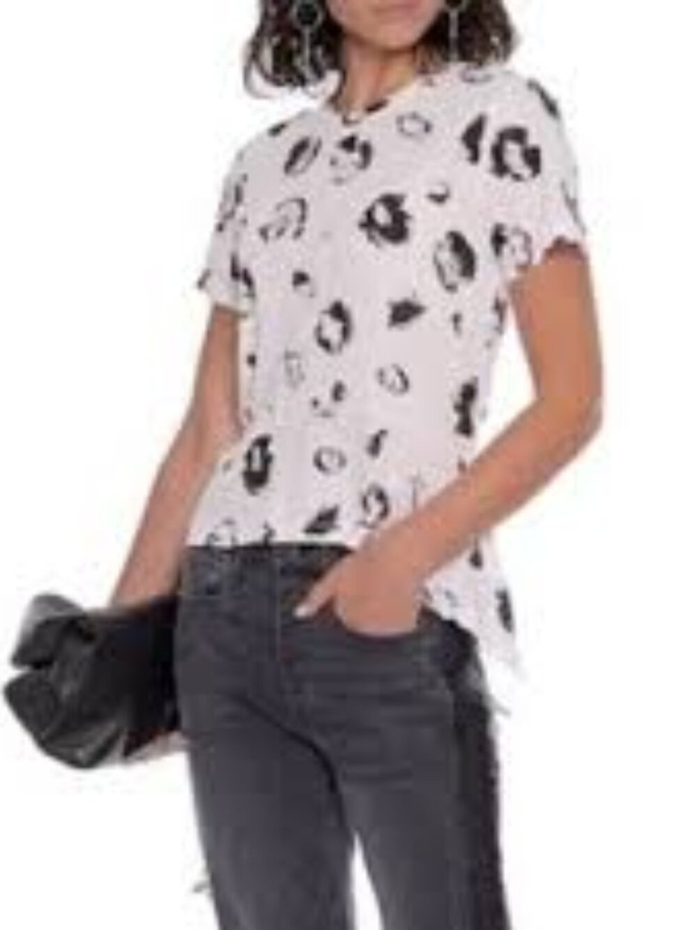 Proenza Schouler Light Pink Floral Print Short Sleeve Tee